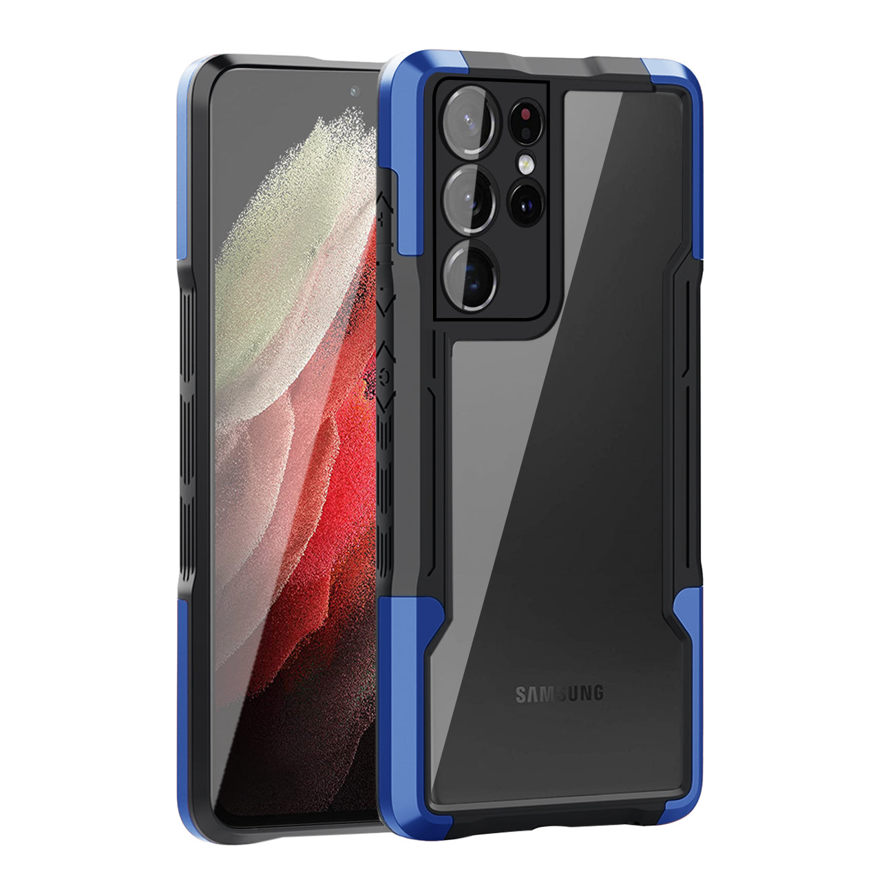 Shockproof Excellent Grip with Silky Feeling for Samsung Galaxy S21 Ultra In Blue